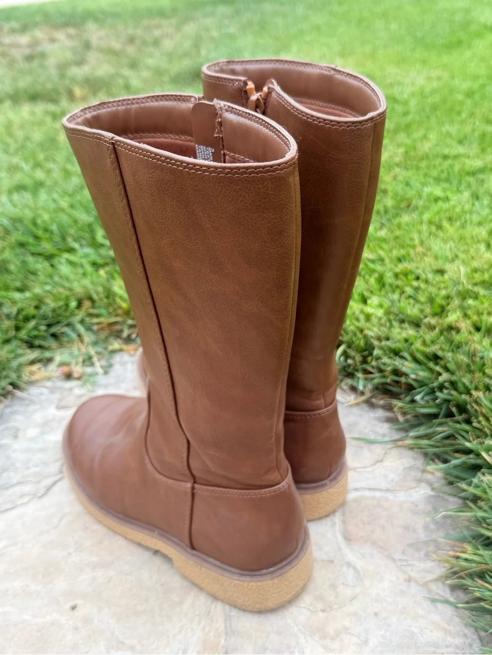 Girl’s Cat & Jack Brown Mid-Calf Zip Casual Boots